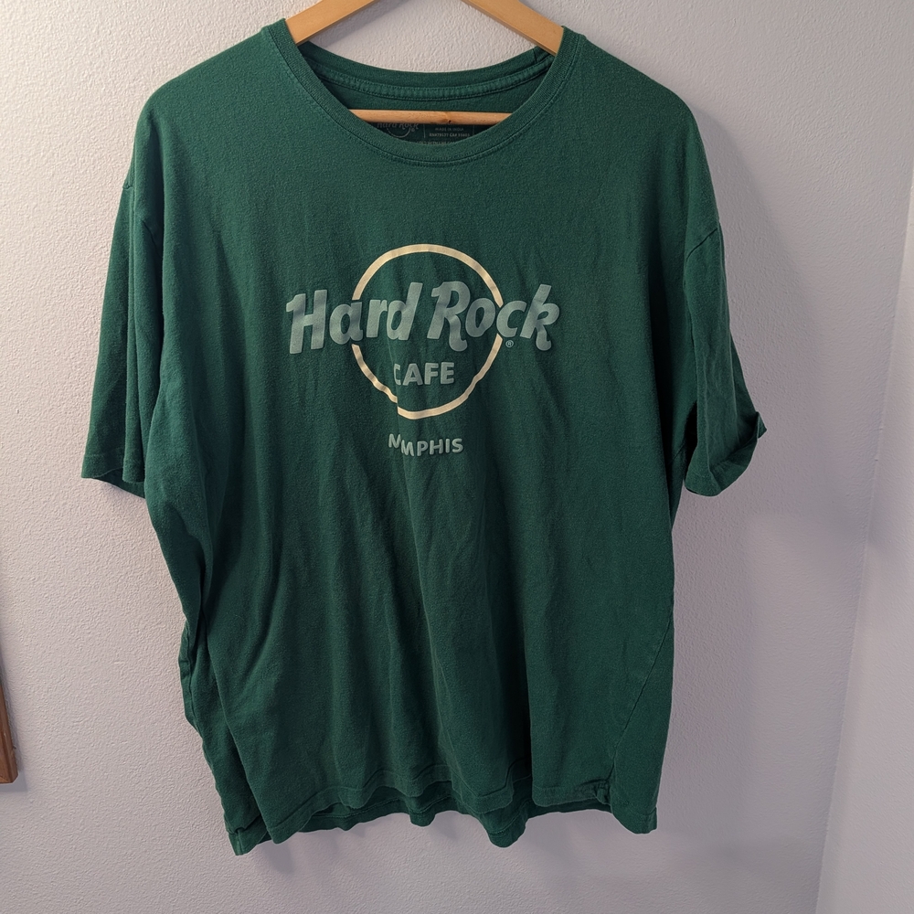 Hard Rock Cafe Memphis Graphic Tee,‎ Green, Size XXL